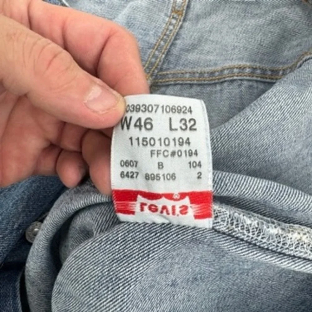 Levi's 501 Original‎ Fit Jeans Mens 46x32 Blue Button Fly Straight Leg Denim